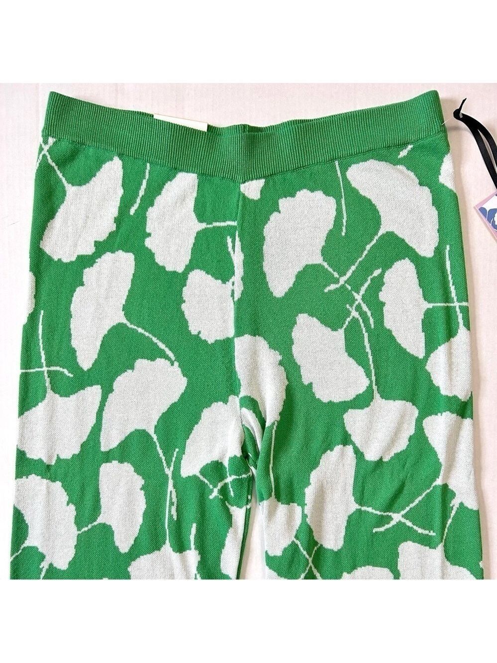 Diane Von Furstenberg Target Green Flare Knit Pants Large - Picture 4 of 10